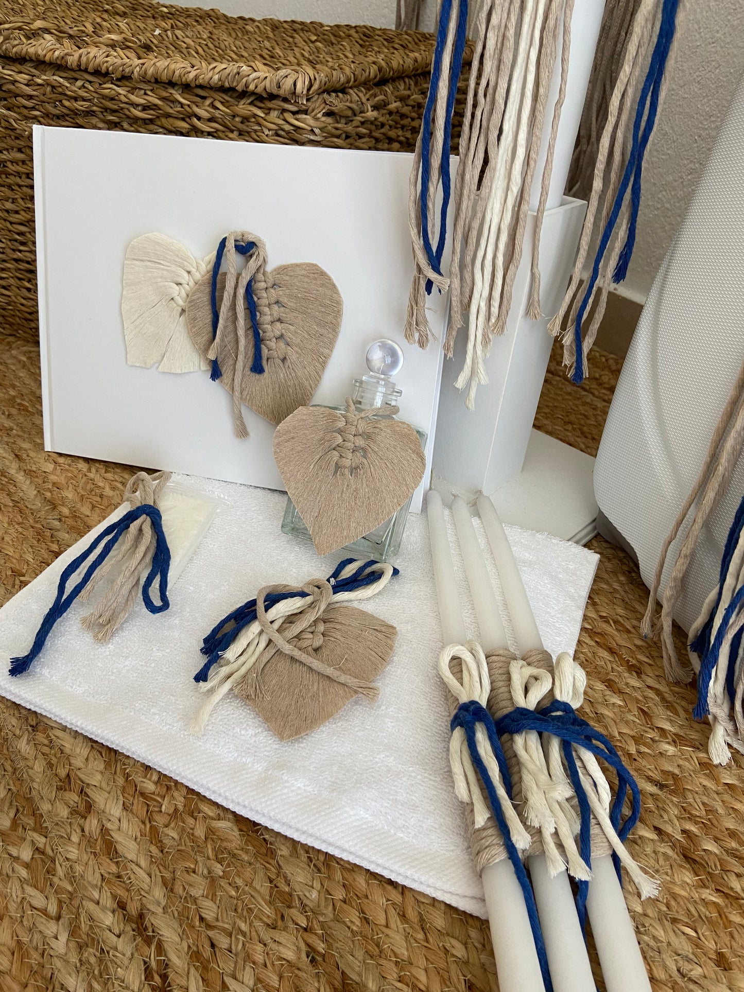 Σετ Βάπτισης Φύλλα Μακραμέ