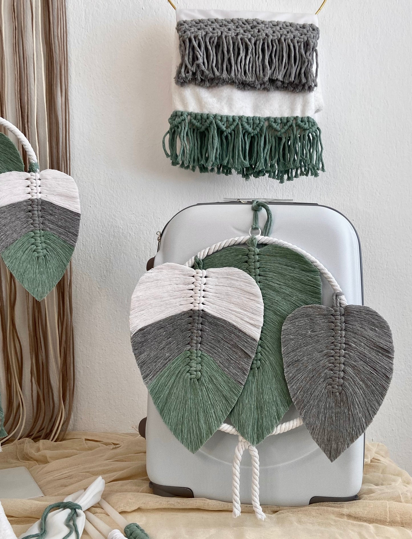 Σετ Βάπτισης Macrame Leaves
