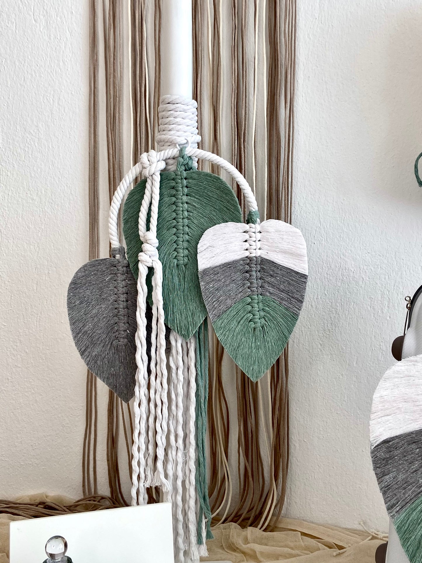 Σετ Βάπτισης Macrame Leaves