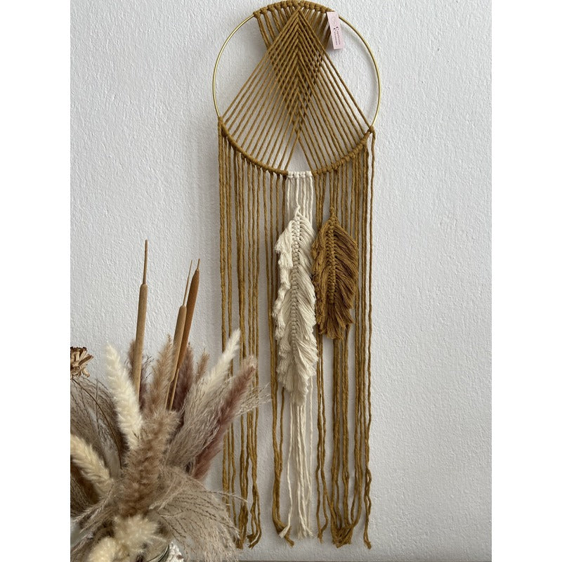 Boho Feather Hoop Wall Hanging