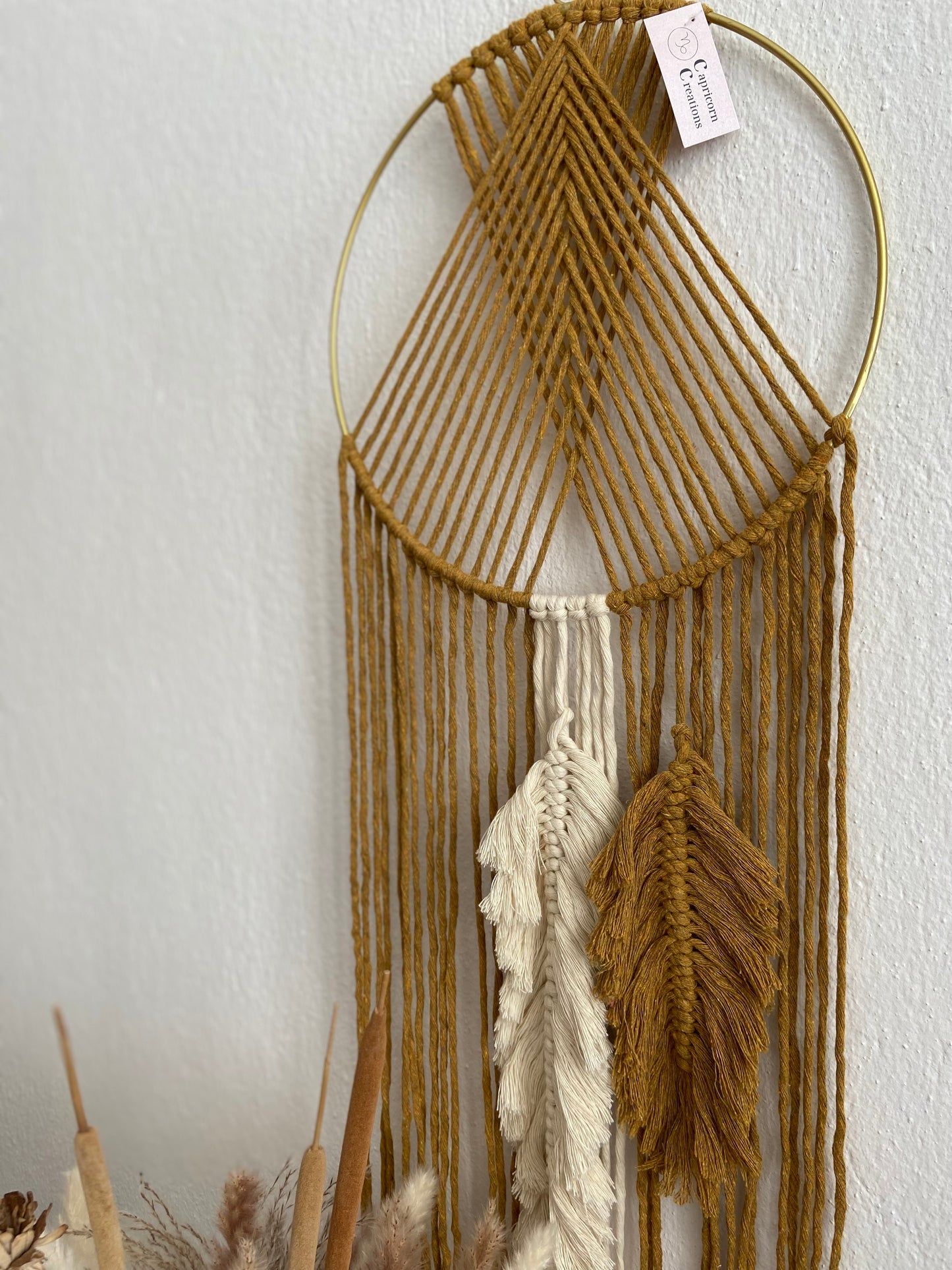 Boho Feather Hoop Wall Hanging