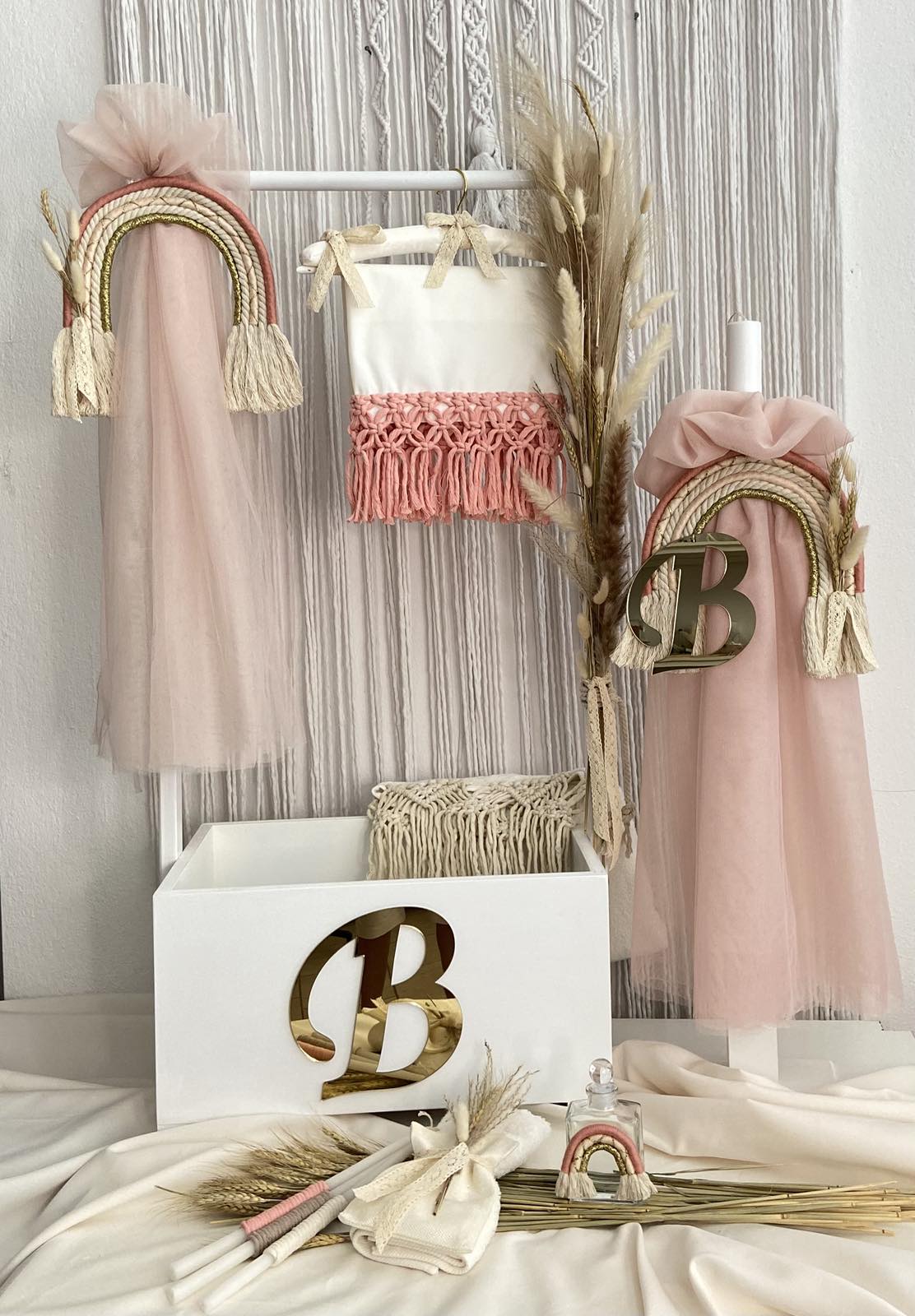 Boho Σετ Βάπτισης με Ουράνιο Τόξο