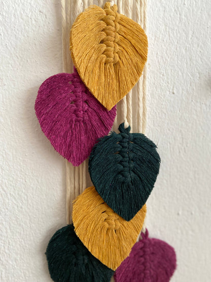 Macrame Leaves Long Tie