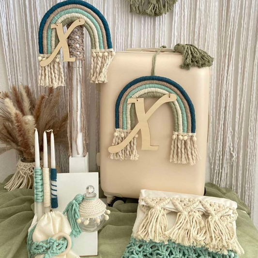 Σετ Βάπτισης Rainbow με Ξύλινες Λεπτομέρειες