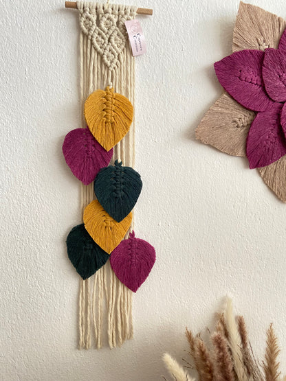 Macrame Leaves Long Tie