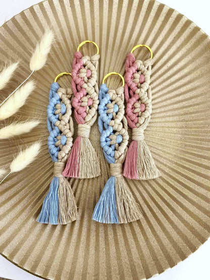 Μπομπονιέρα Grante Μακραμέ Μπρελόκ με Διχρωμία