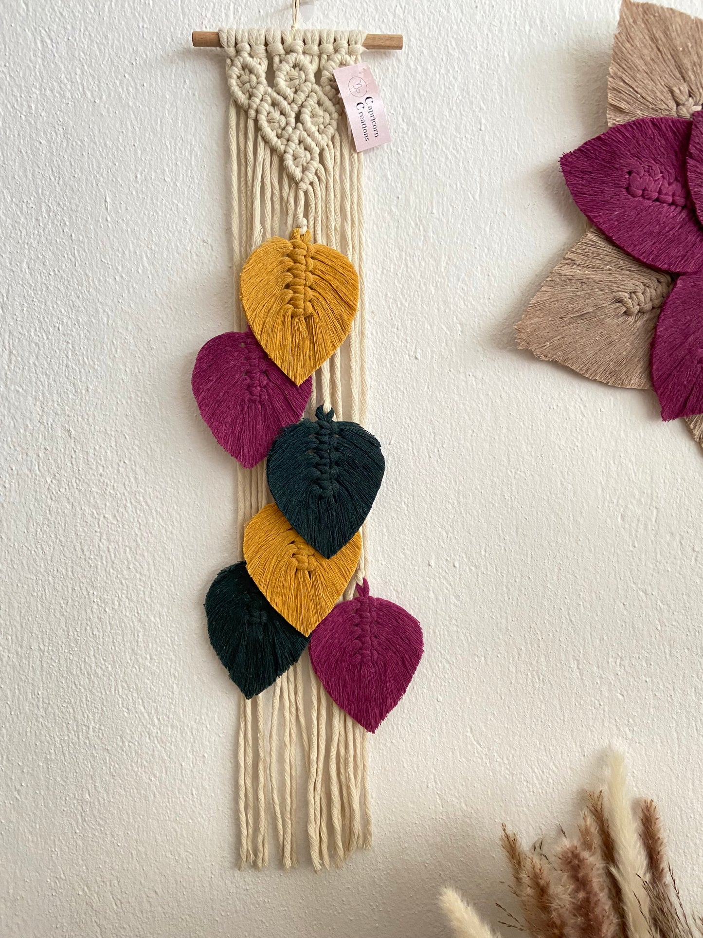 Macrame Leaves Long Tie