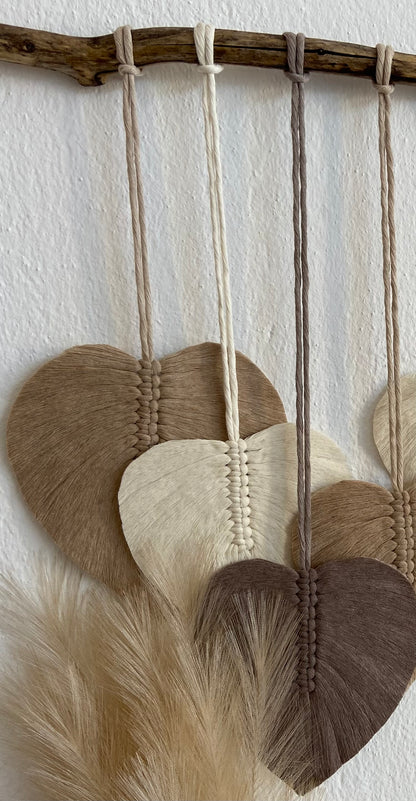 "Γήινοι Ψίθυροι" Μακραμέ Τοίχου με Φύλλα