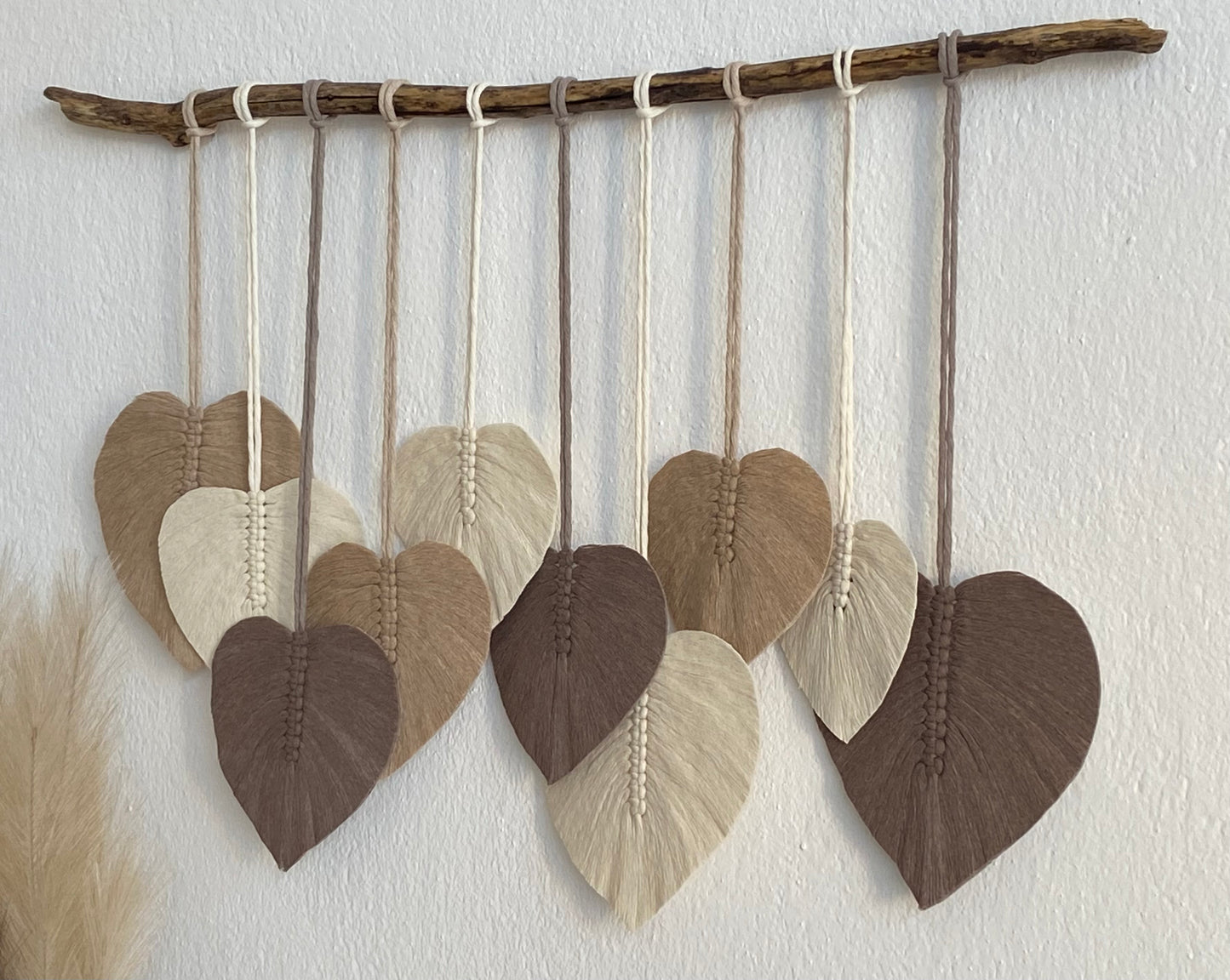 "Γήινοι Ψίθυροι" Μακραμέ Τοίχου με Φύλλα