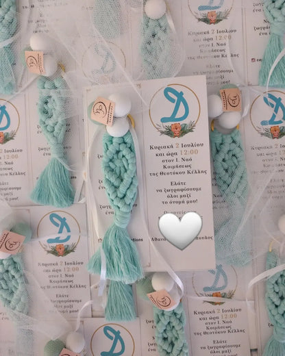 Μπομπονιέρα - Προσκλητήριο Μεγάλο Μακραμέ Μπρελόκ