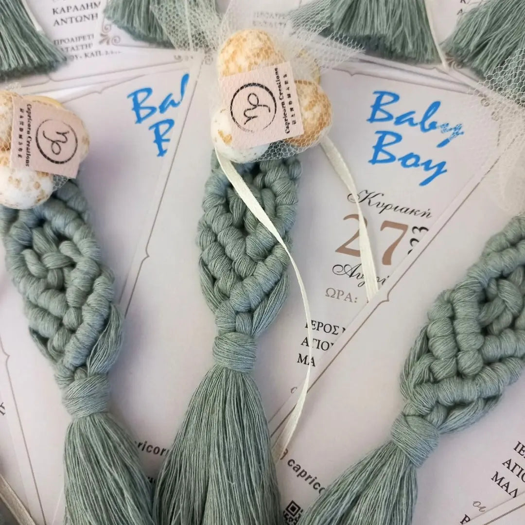 Μπομπονιέρα - Προσκλητήριο Μεγάλο Μακραμέ Μπρελόκ