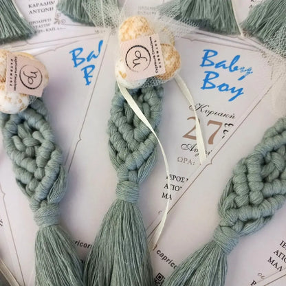 Μπομπονιέρα - Προσκλητήριο Μεγάλο Μακραμέ Μπρελόκ