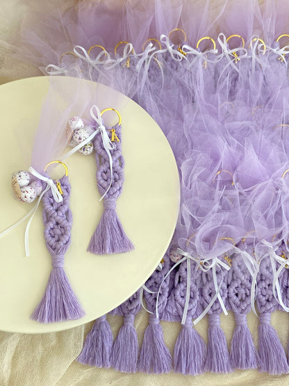 Μπομπονιέρα Μακραμέ Μπρελόκ Grande Με Μονόγραμμα