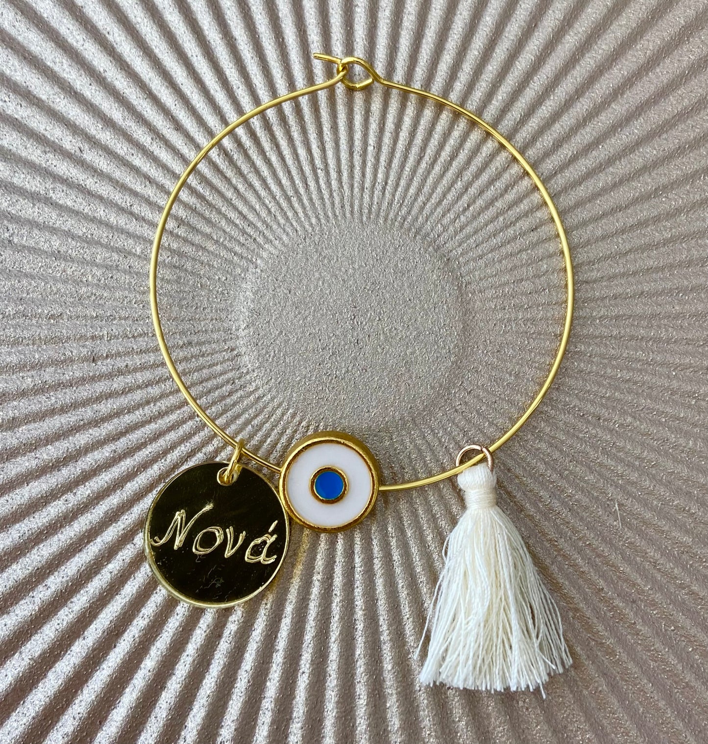 Μαρτυρικό Βραχιόλι Λεπτή Βέργα με Ματάκι για όλη την Οικογένεια