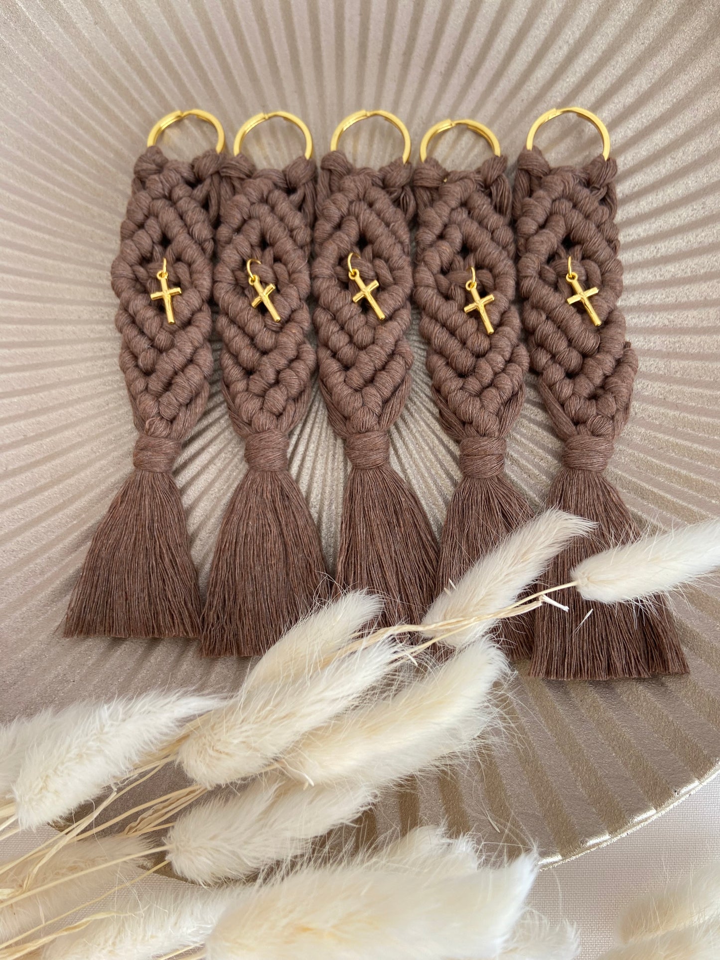 Μπομπονιέρα Grande Μακραμέ Μπρελόκ Με Σταυρουδάκι