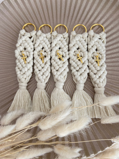 Μπομπονιέρα Grande Μακραμέ Μπρελόκ Με Σταυρουδάκι