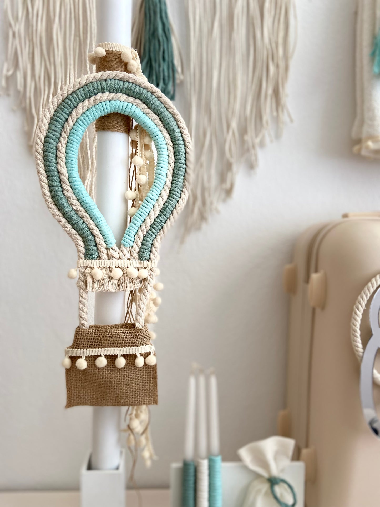 Σετ Βάπτισης Αερόστατο Με Μονόγραμμα