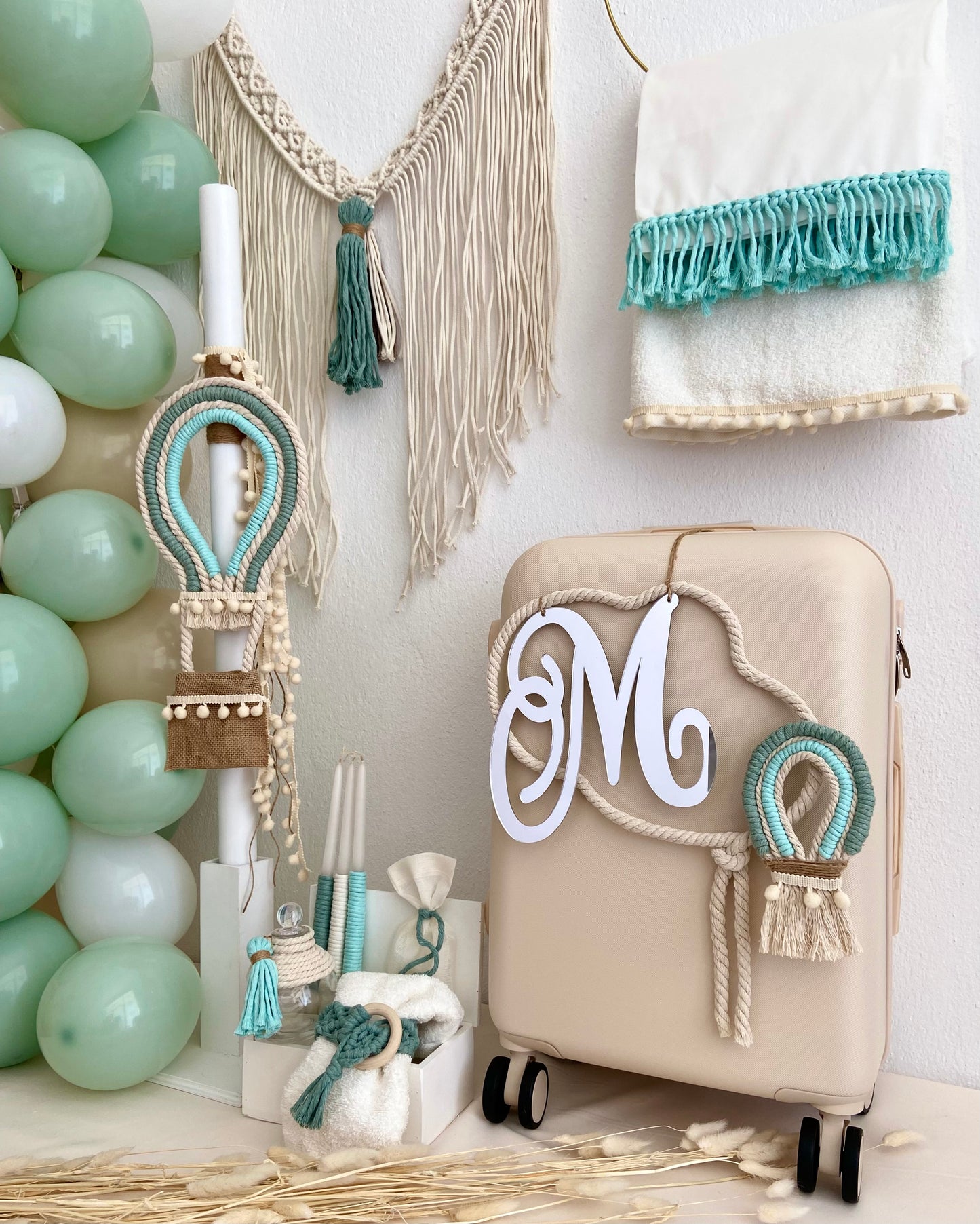 Σετ Βάπτισης Αερόστατο Με Μονόγραμμα