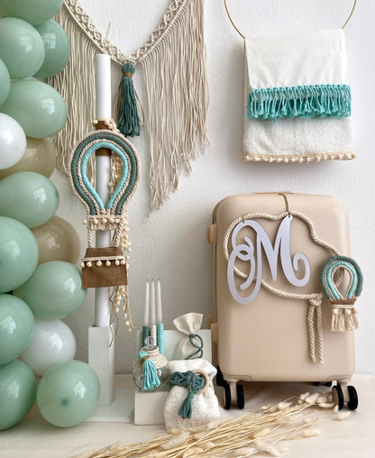 Σετ Βάπτισης Αερόστατο Με Μονόγραμμα