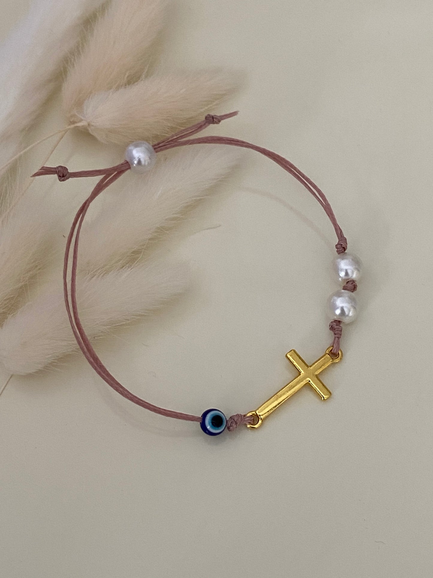 Μαρτυρικό Βραχιόλι από Κηροκλωστή με Πέρλες