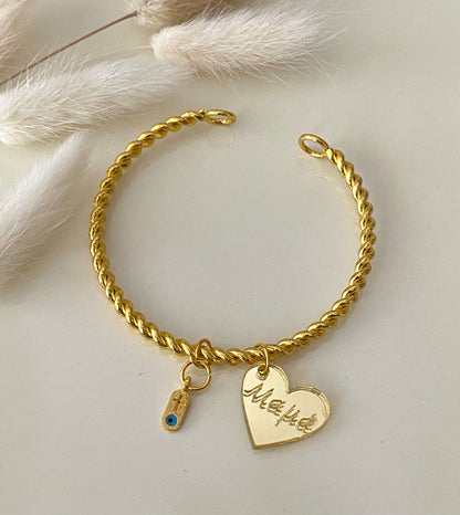 Μαρτυρικό Βραχιόλι με Χρυσή Σπειροειδή Βέργα