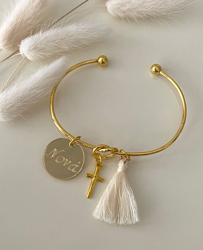 Βραχιόλι Κόμπος με Σταυρό και Φουντίτσα