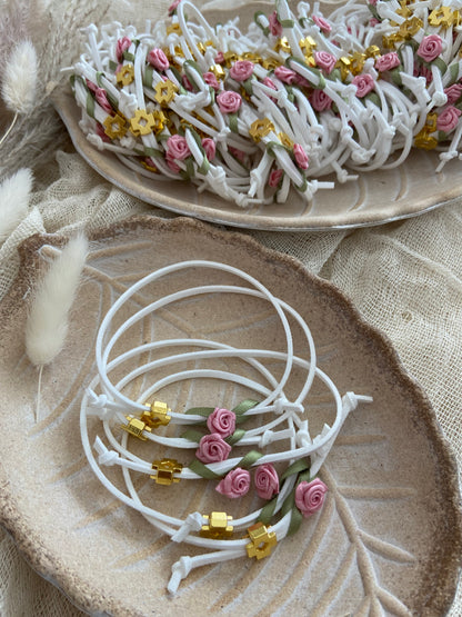 Μαρτυρικό Βραχιόλι Δέρμα με Λουλουδάκι