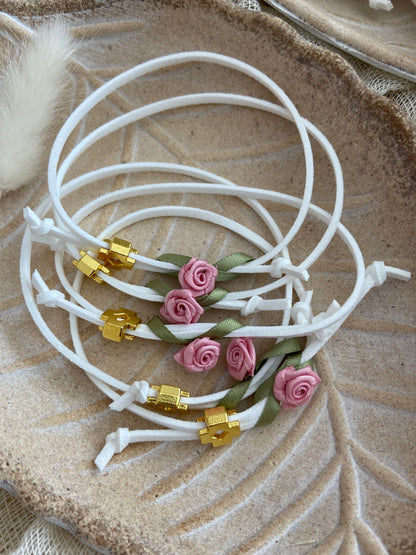 Μαρτυρικό Βραχιόλι Δέρμα με Λουλουδάκι