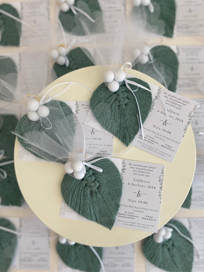 Φύλλο Μακραμέ Μπομπονιέρα-Προσκλητήριο