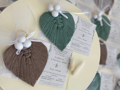 Φύλλο Μακραμέ Μπομπονιέρα-Προσκλητήριο