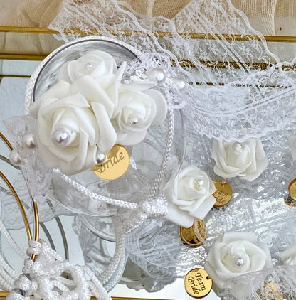 Λευκά Τριαντάφυλλα με Πέρλες