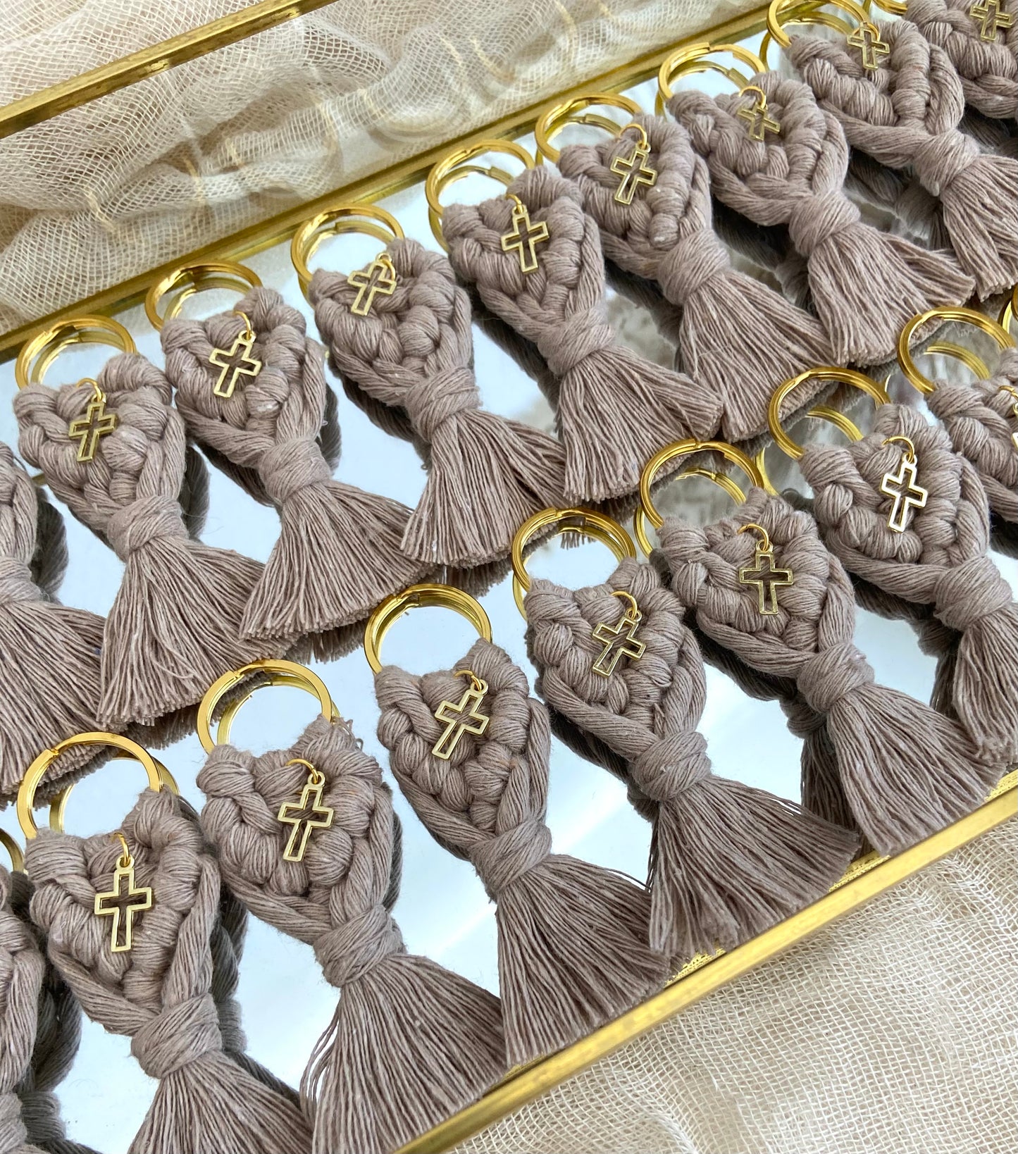 Μακραμέ Μαρτυρικά Mini Με Φουντίτσα