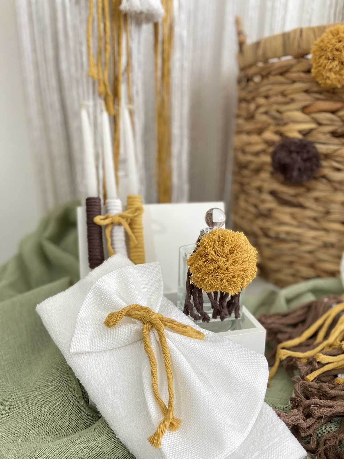 Σετ Βάπτισης Macrame Sunflower