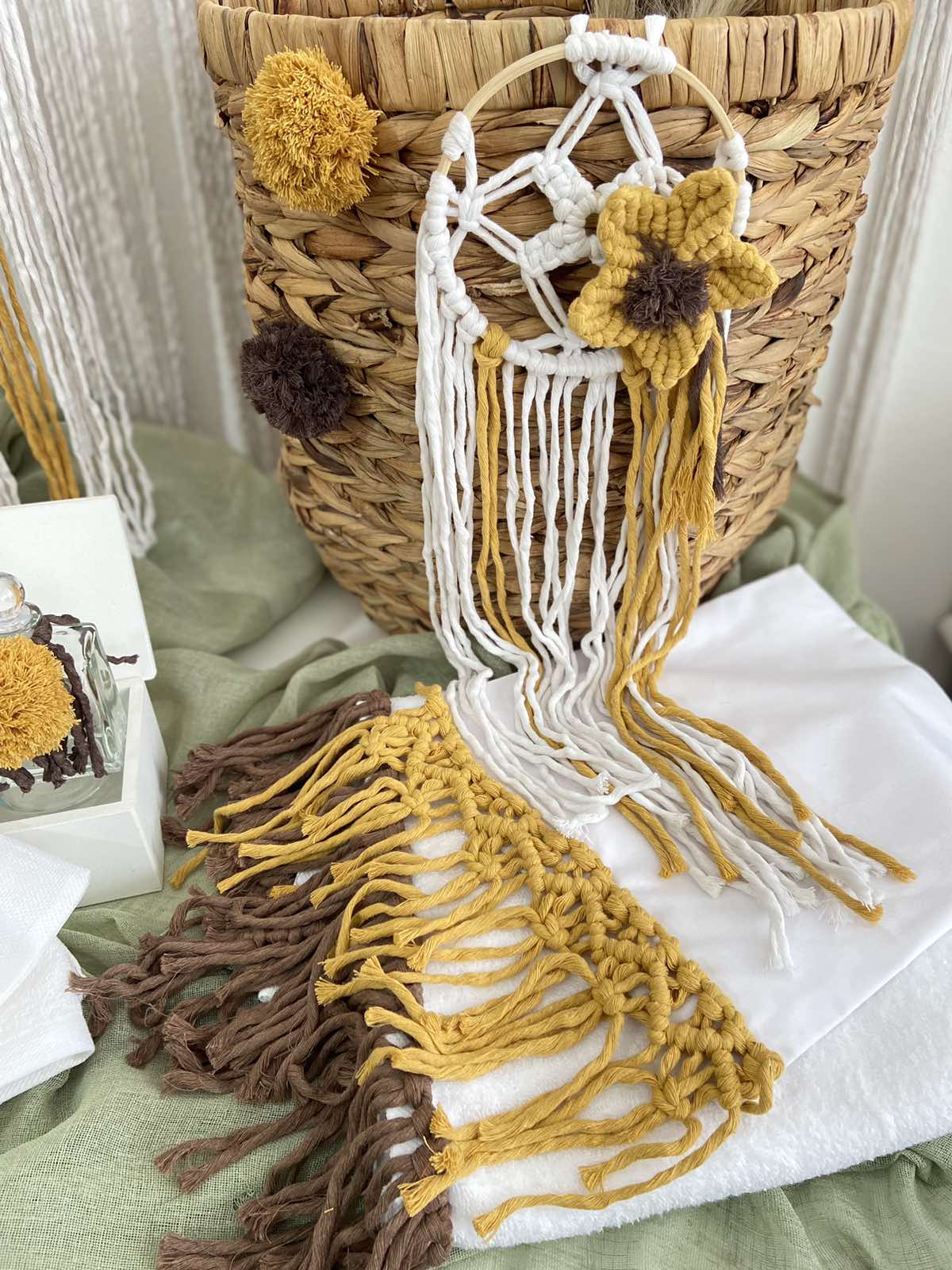Σετ Βάπτισης Macrame Sunflower