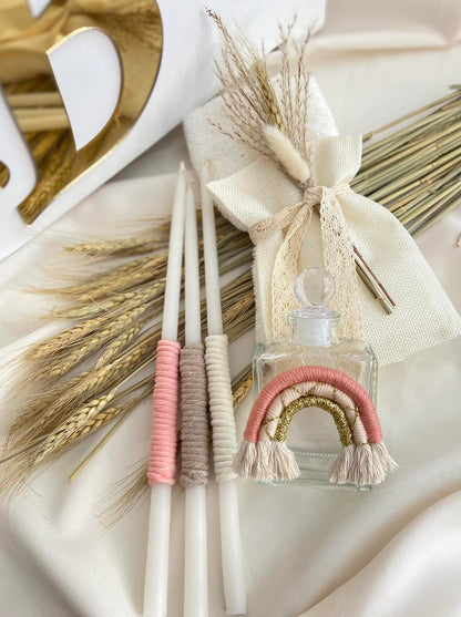 Boho Σετ Βάπτισης με Ουράνιο Τόξο