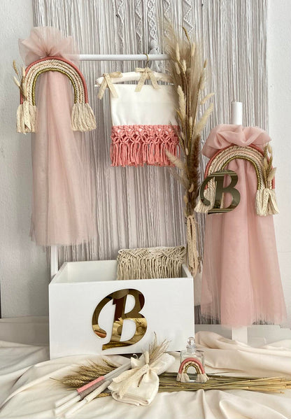 Boho Σετ Βάπτισης με Ουράνιο Τόξο